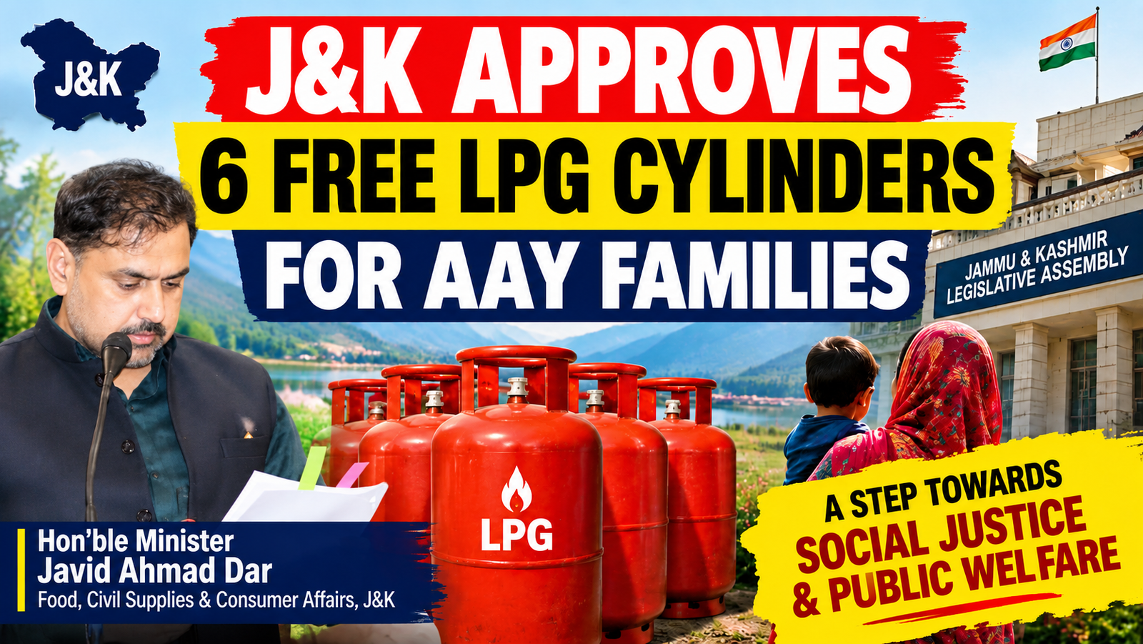 J&K Govt Approves Six Free LPG Cylinders For AAY Families; BJP Raises ‘12-Cylinder’ Promise
