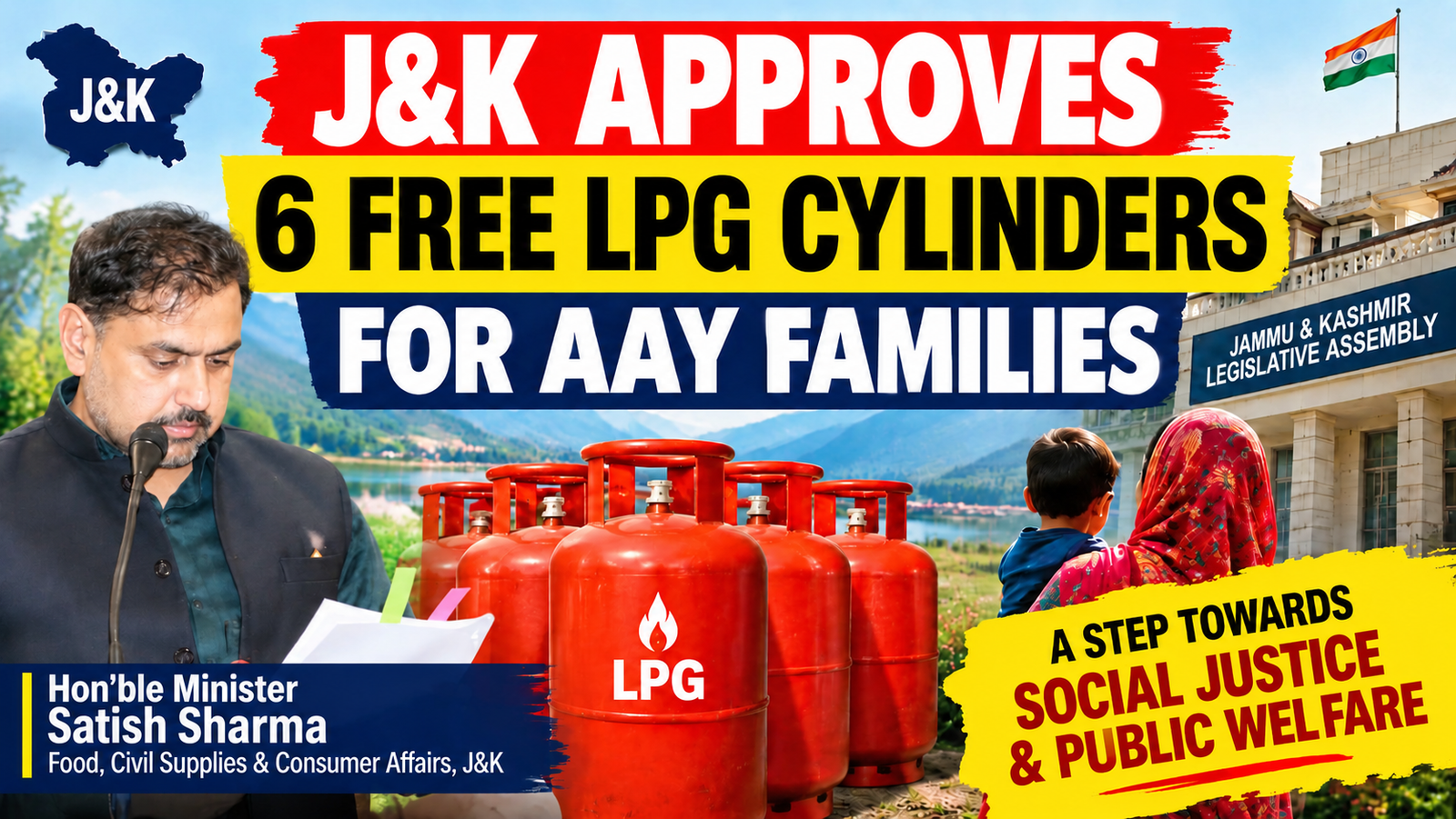 J&K Govt Approves Six Free LPG Cylinders For AAY Families; BJP Raises ‘12-Cylinder’ Promise